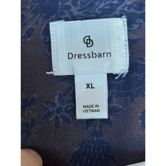 Dressbarn XL Boho Patchwork Floral Blouse VNeck Long Sleeve Mixed Print Fall Top - Picture 5 of 7